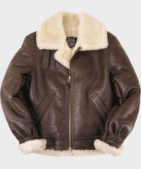 Mens Brown B3 Sheepskin Leather Jacket - Rare Leather Order Now !!