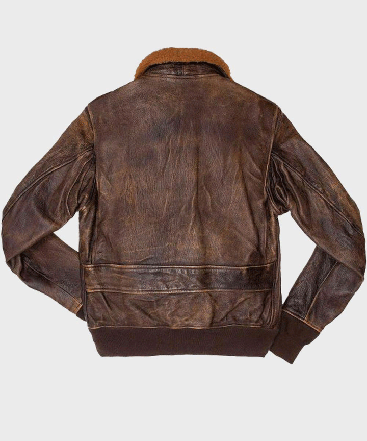 Mens Distressed Brown Flight Bomber Jacket - Rare Leather Order Now !!