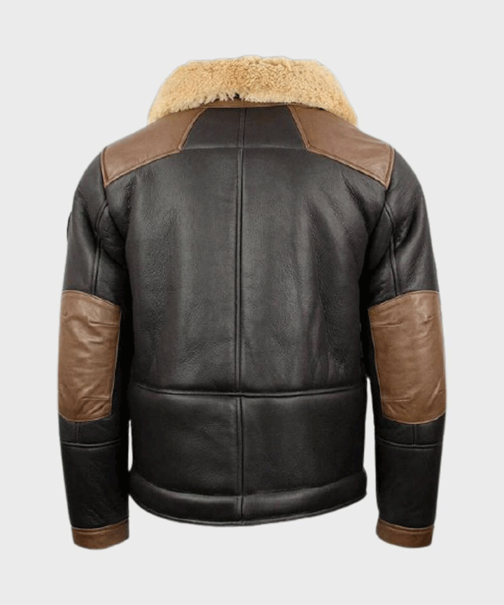 Mens Shearling Black B3 Bomber Jacket - Rare Leather Order Now !!