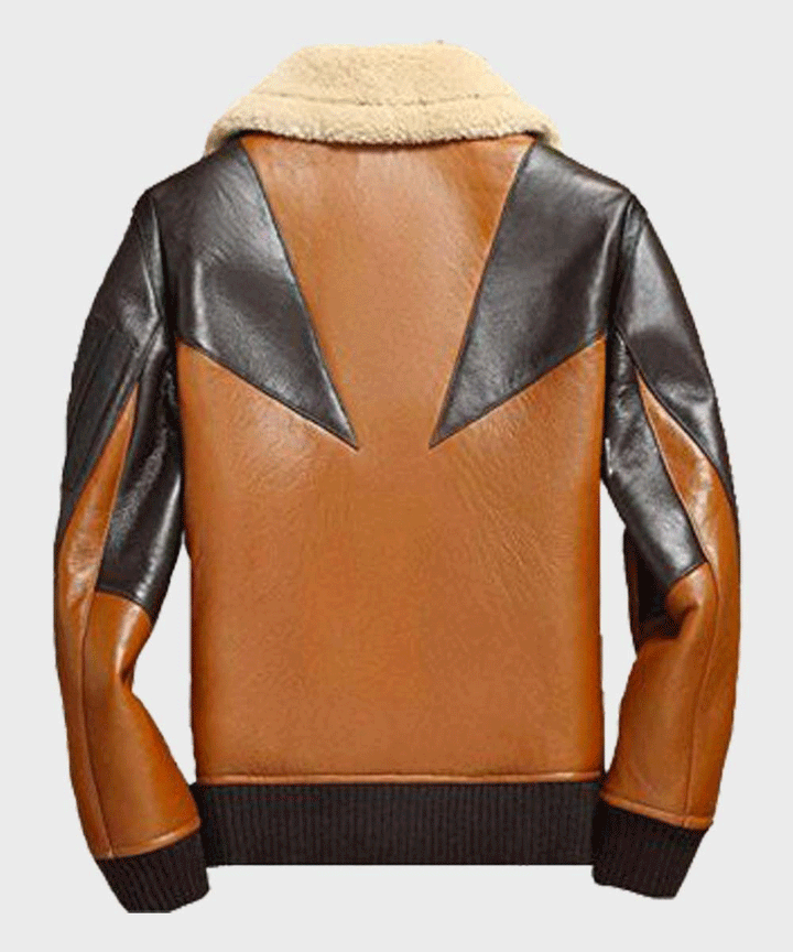 Mens Shearling Sheepskin Bomber Leather Jacket - Rare Leather Order Now !!