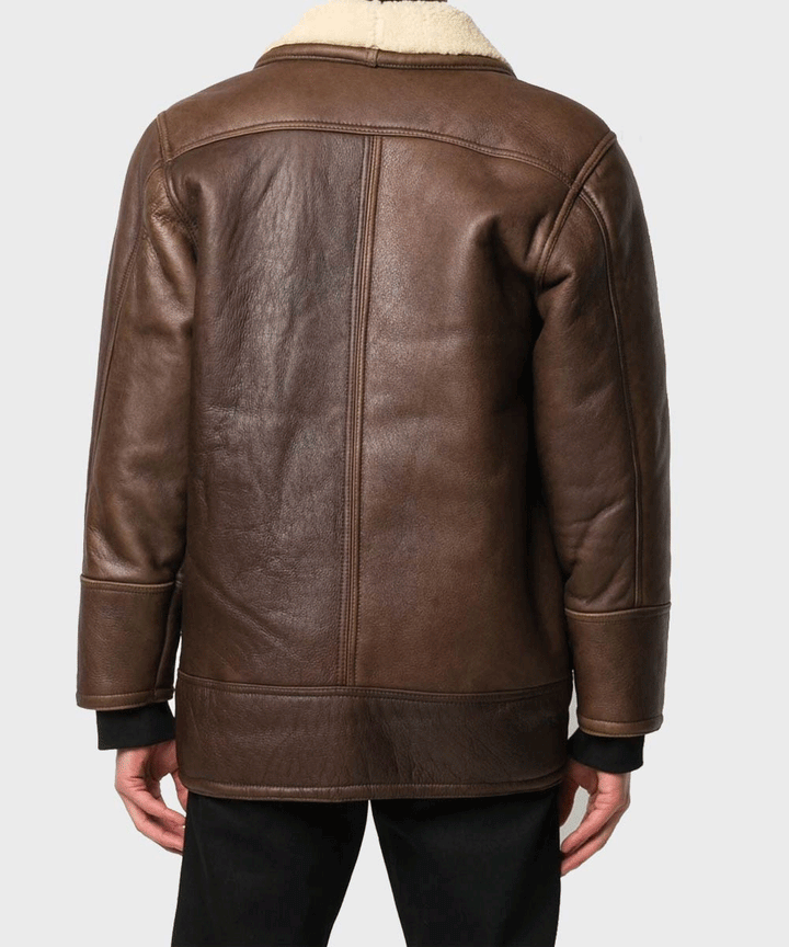 Vintage Brown Leather Shearling Jacket - Rare Leather Order Now !!