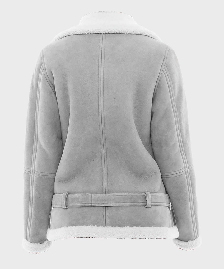 Women’s Grey Suede Shearling Jacket - Rare Leather Order Now !!