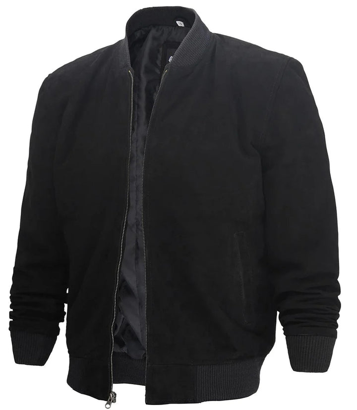Adamsville Mens Black Suede Jacket - Rare Leather