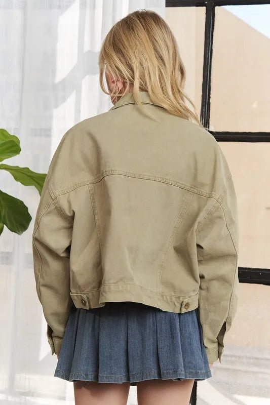 ADORA Canvas Button Up Front Denim Jacket - Rare Leather