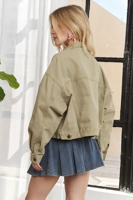 ADORA Canvas Button Up Front Denim Jacket - Rare Leather