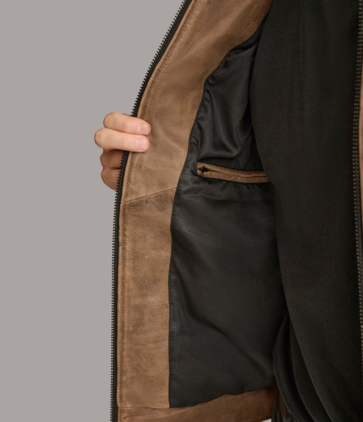 Aiden Color Blocked Racer Jacket - Rare Leather