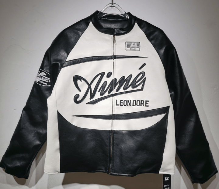 Aime Leon Dore Leather Vintage Racing Jacket - Rare Leather Order Now !!