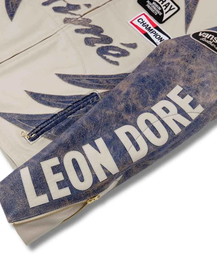 Aimé Leon Dore x Vanson Distressed Leather Moto Jacket - Rare Leather