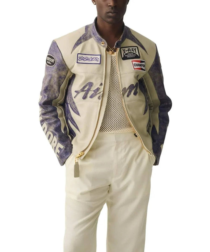 Aimé Leon Dore x Vanson Distressed Leather Moto Jacket - Rare Leather