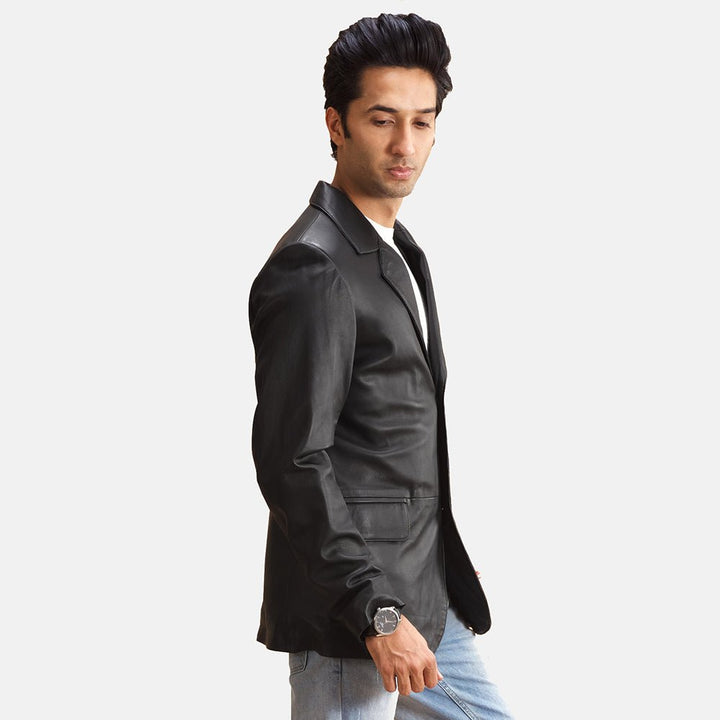 Alyson Black Leather Blazer - Rare Leather