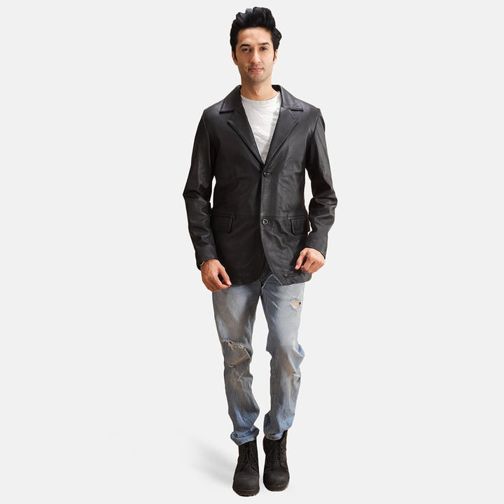Alyson Black Leather Blazer - Rare Leather