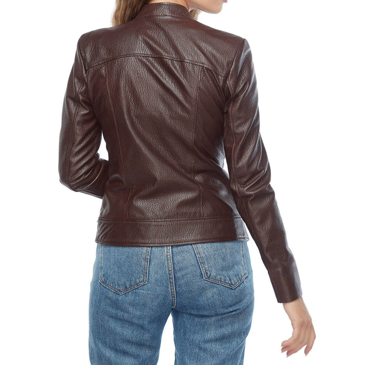 Amelia Women’s Real Leather Brown Jacket - Rare Leather