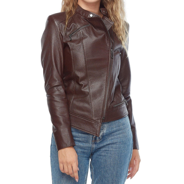 Amelia Women’s Real Leather Brown Jacket - Rare Leather