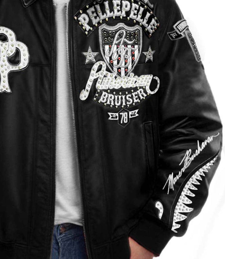 American Bruiser Black Leather Jacket - Rare Leather Order Now !!