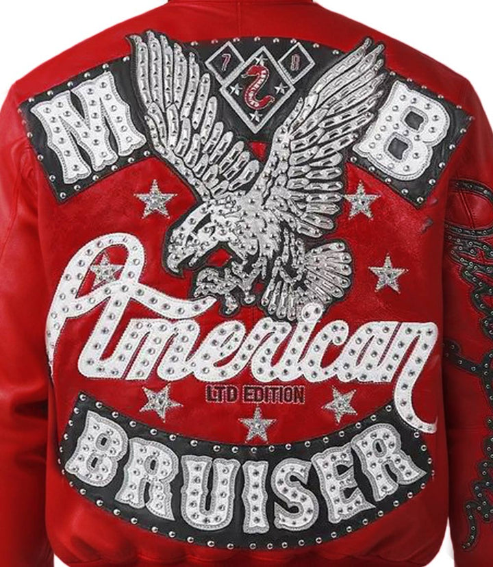 American Bruiser Red Leather Jacket - Rare Leather Order Now !!