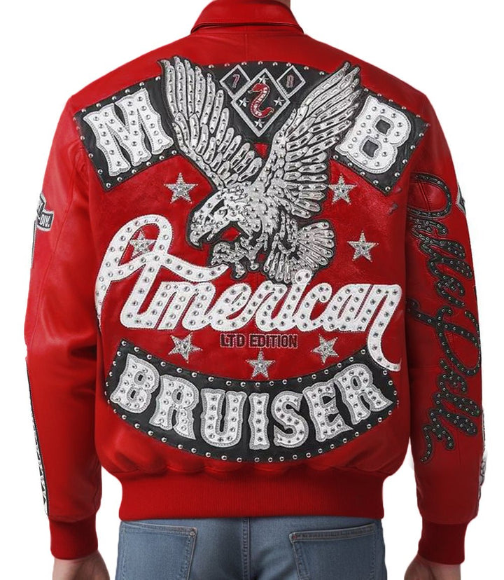 American Bruiser Red Leather Jacket - Rare Leather Order Now !!