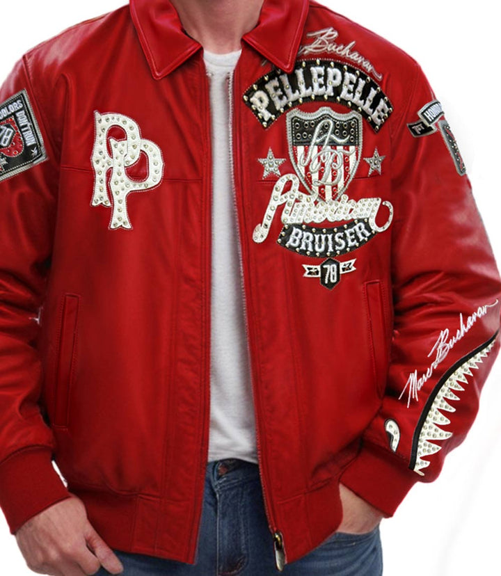 American Bruiser Red Leather Jacket - Rare Leather Order Now !!