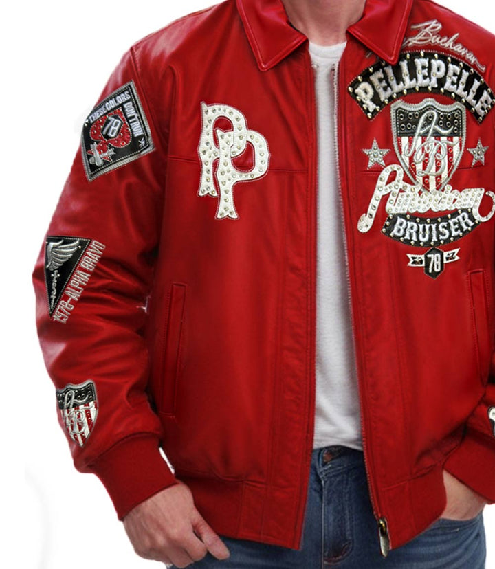 American Bruiser Red Leather Jacket - Rare Leather Order Now !!