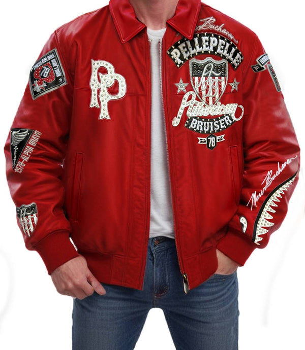 American Bruiser Red Leather Jacket - Rare Leather Order Now !!