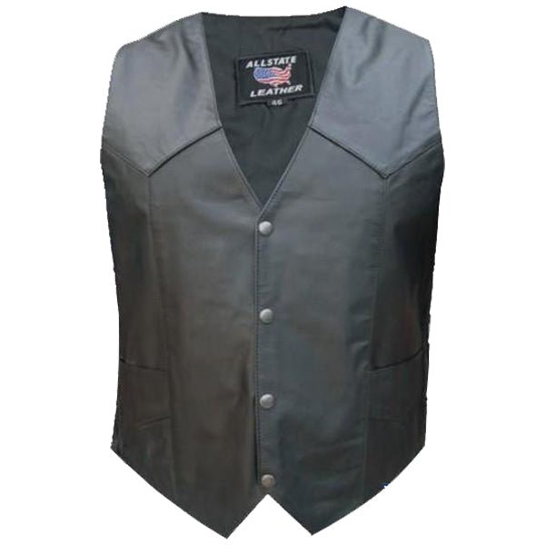 American Flag Leather Motorcycle Vest with Side Laces - Rare Leather