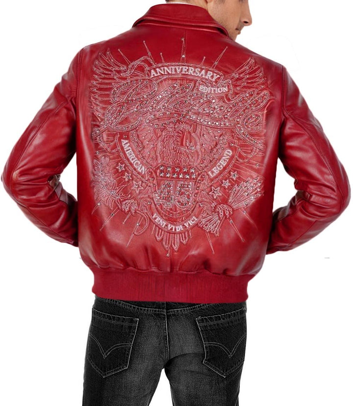 American Legend Red Leather Jacket - Rare Leather Order Now !!