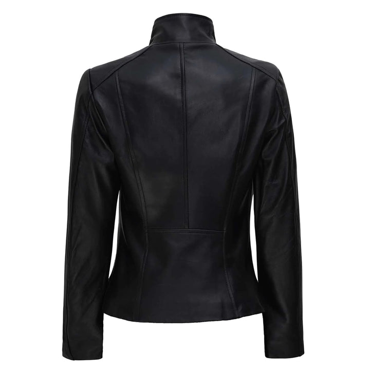 Arezzo Black Asymmetrical Leather Jacket Women - Rare Leather