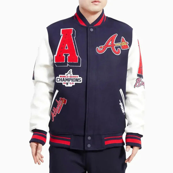 Atlanta Braves 2021 World Series MLB Wool Varsity Jacket - Rare Leather
