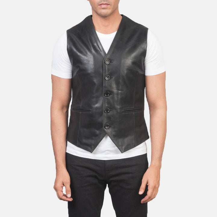 Auden Black Leather Vest - Rare Leather