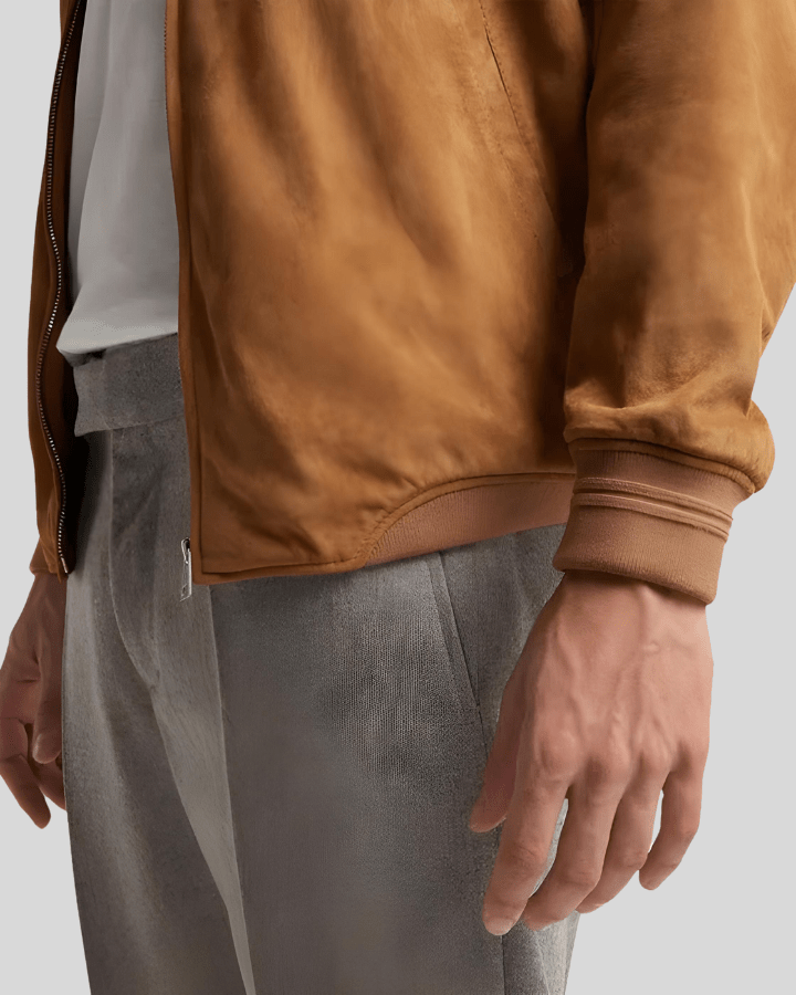 Axton Tan Suede Leather Jacket - Rare Leather