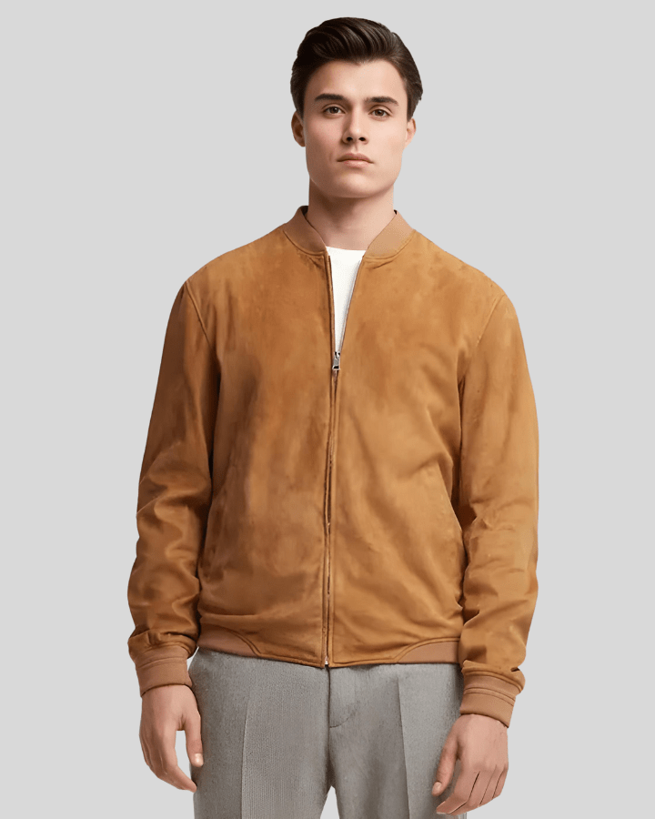 Axton Tan Suede Leather Jacket - Rare Leather