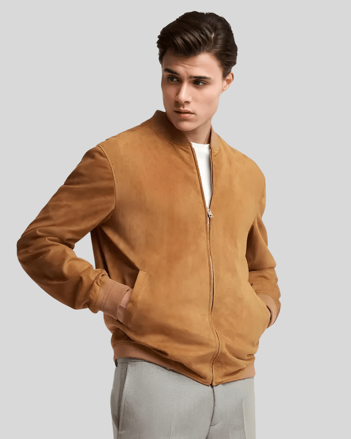 Axton Tan Suede Leather Jacket - Rare Leather