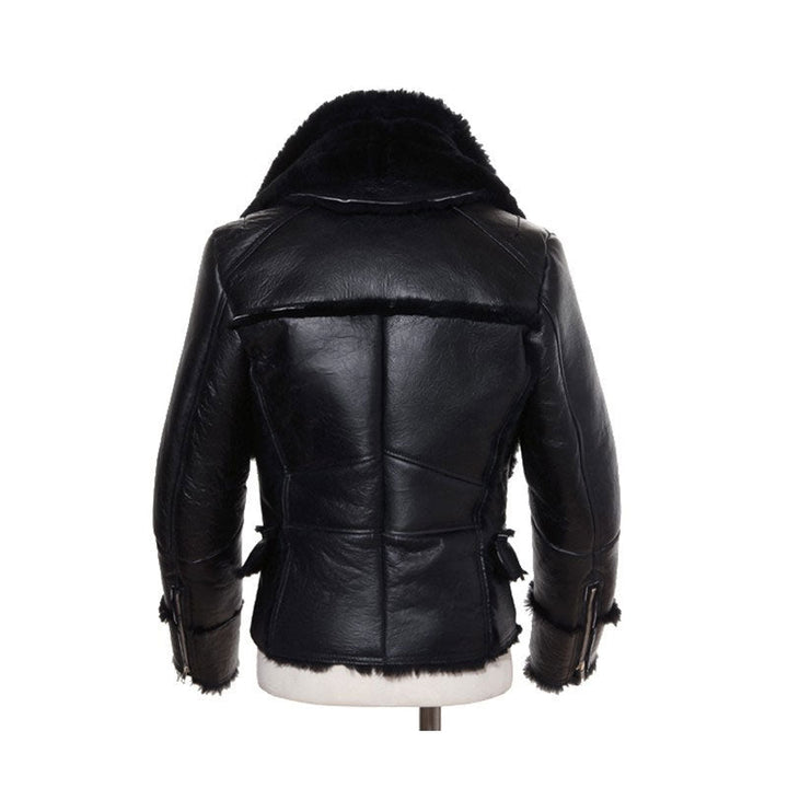 B3 Bomber Jacket Men Winter Wool Lamb Fur Aviator Jacket - Rare Leather