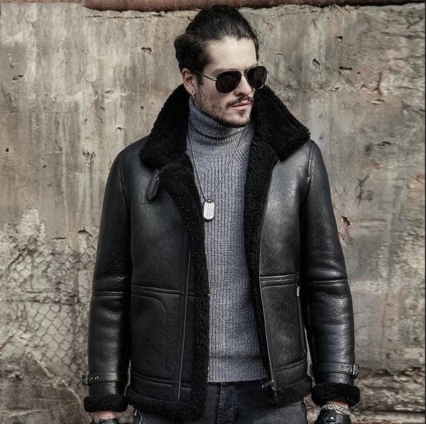 B3 RAF Aviator Sheepskin Shearling Leather Jacket - Rare Leather