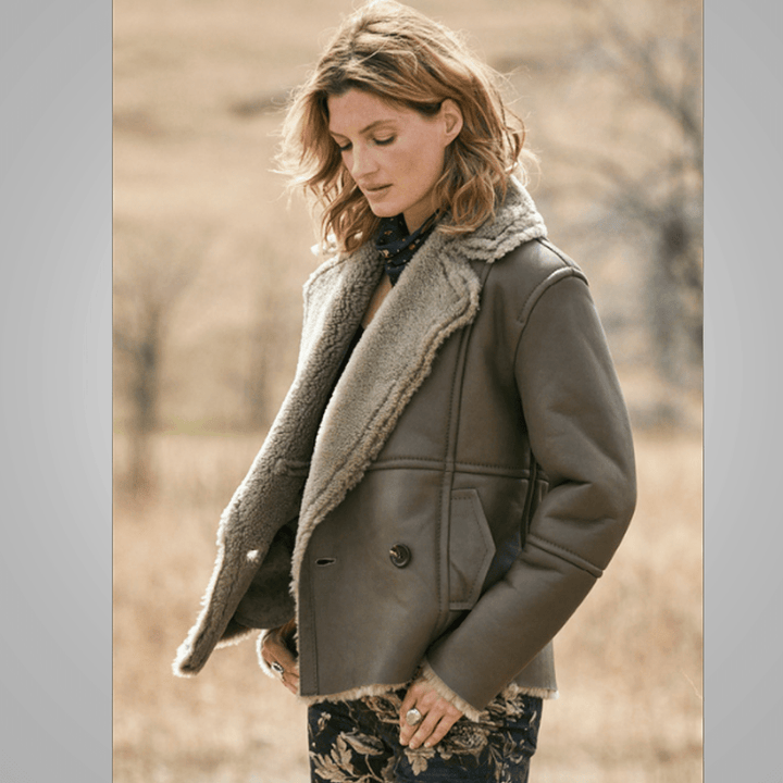 B3 Women Flying Aviator Real Fur Leather Bomber Jacket - Rare Leather