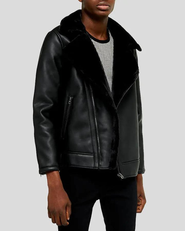 Bard Black Shearling Leather Jacket - Rare Leather