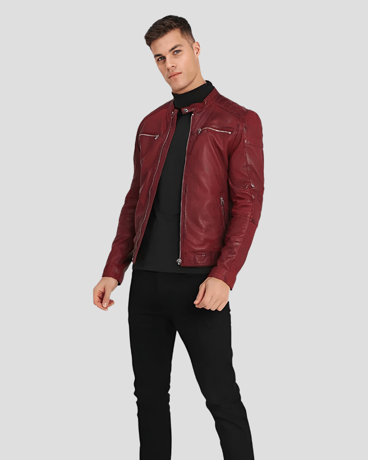 Ben Red Biker Leather Jacket - Rare Leather