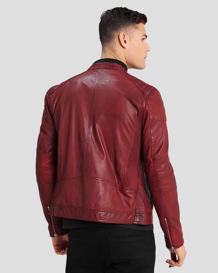 Ben Red Biker Leather Jacket - Rare Leather