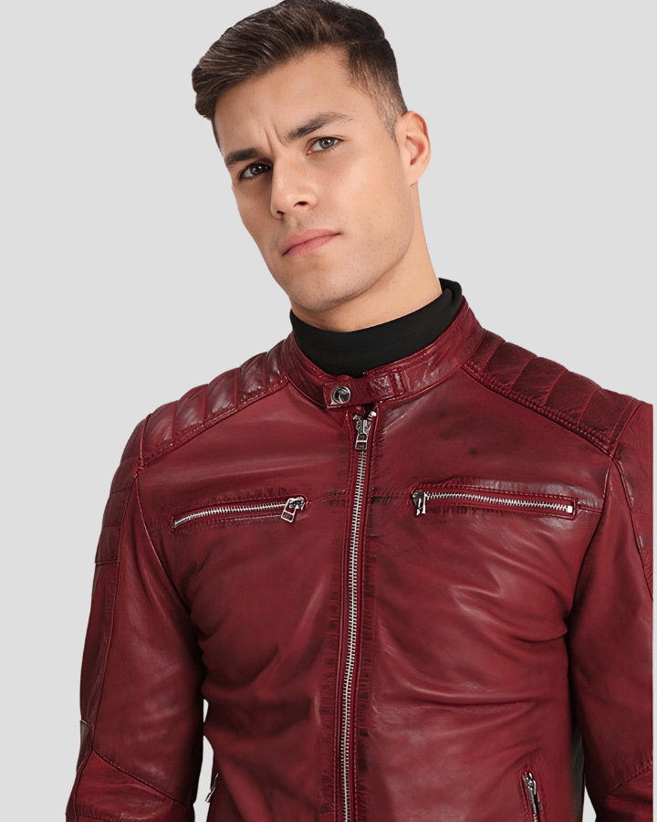 Ben Red Biker Leather Jacket - Rare Leather