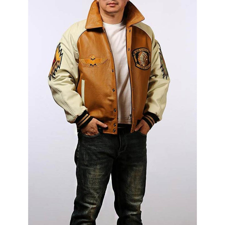 Big Chief Curtis Letterman Varsity Jacket - Rare Leather