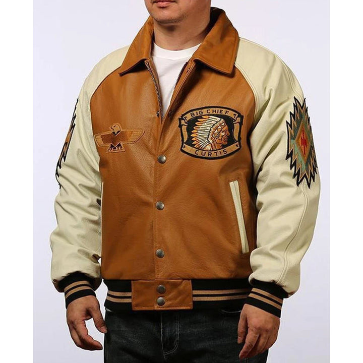 Big Chief Curtis Letterman Varsity Jacket - Rare Leather