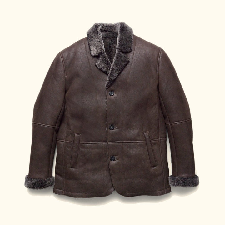 Big Sky Shearling Leather Blazer | Espresso Brown - Rare Leather