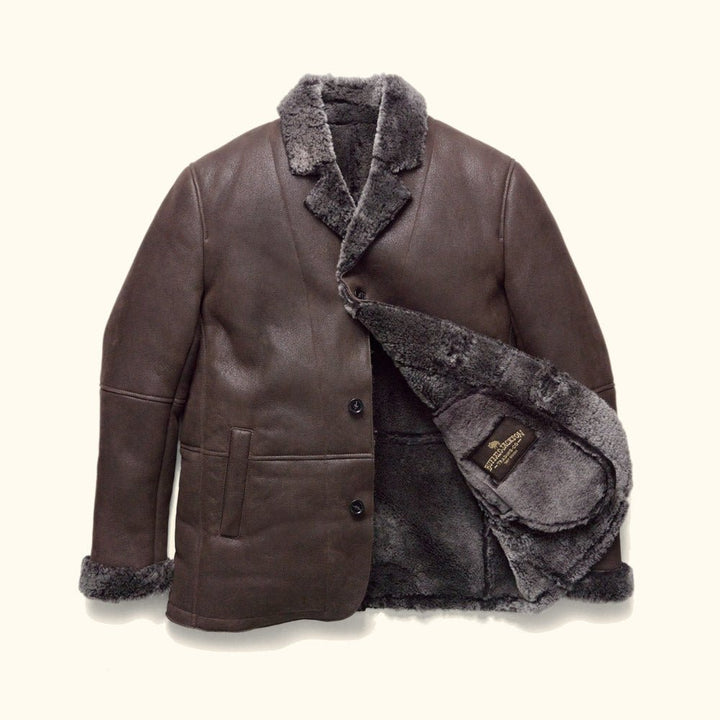 Big Sky Shearling Leather Blazer | Espresso Brown - Rare Leather
