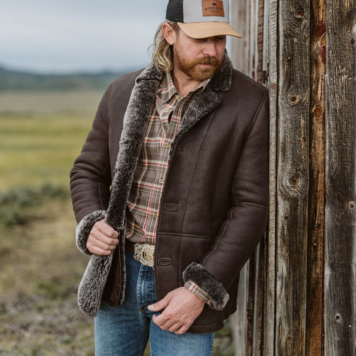 Big Sky Shearling Leather Blazer | Espresso Brown - Rare Leather