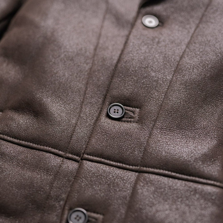 Big Sky Shearling Leather Blazer | Espresso Brown - Rare Leather