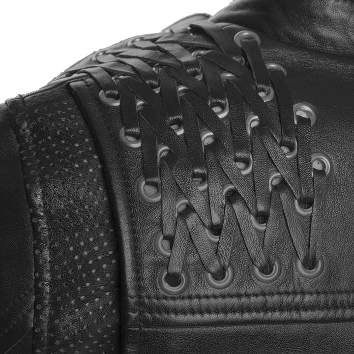 Black Widow - Women's Motorcycle Leather Jacket - Rare Leather