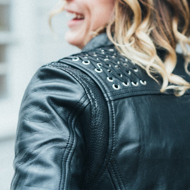 Black Widow - Women's Motorcycle Leather Jacket - Rare Leather