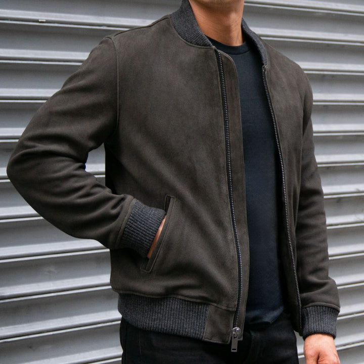 Bomber Jacket | Dark Grey - Rare Leather