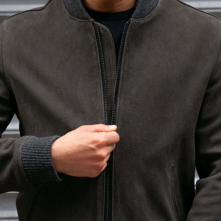 Bomber Jacket | Dark Grey - Rare Leather