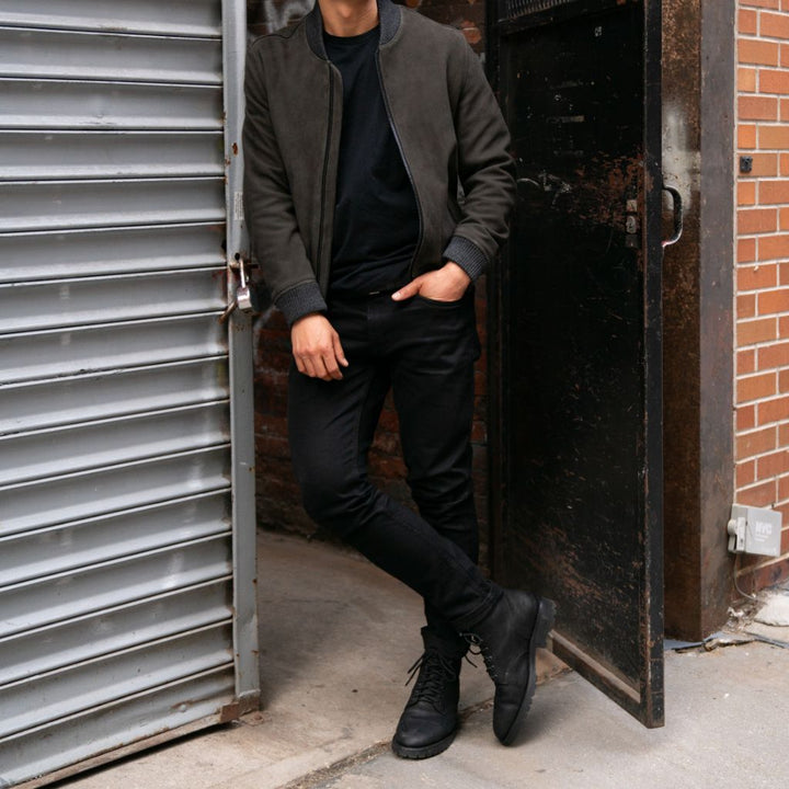 Bomber Jacket | Dark Grey - Rare Leather