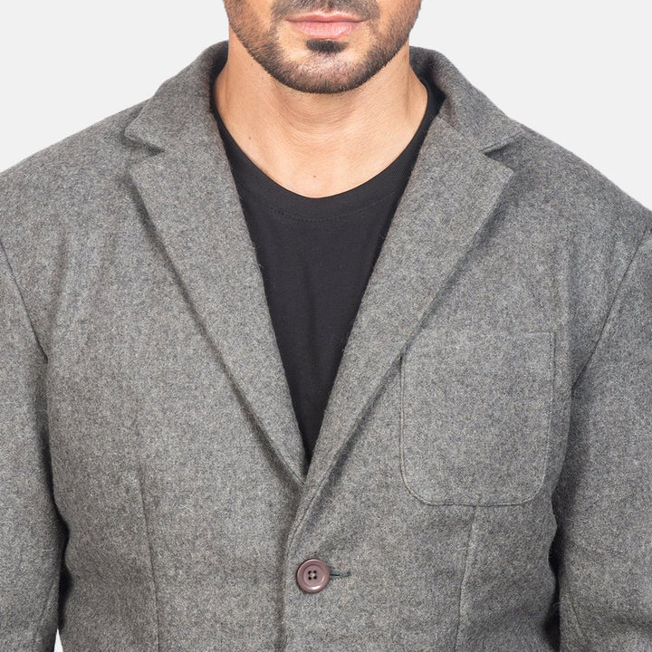 Borges Grey Wool Blazer - Rare Leather